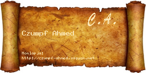 Czumpf Ahmed névjegykártya